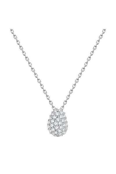Glanzstücke München Silberhalskette Kette ve Anhänger Sterling Silber Zirkonia weiß