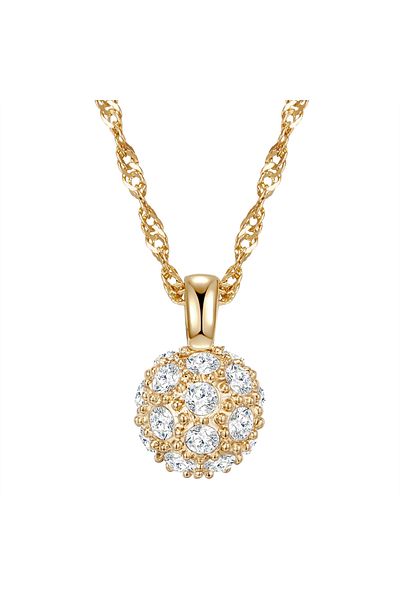 Lulu & Jane Kette Mit Kristallen Von Swarovski® Kette Gelbgold Verziert Mit Kristallen Von Swarovski® Weiß