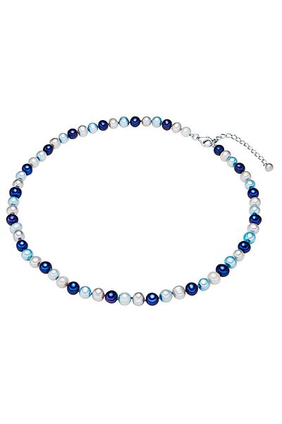 Valero Pearls Perlenhalskette Kette Sterling Silber Süßwasser-Zuchtperle multicolor