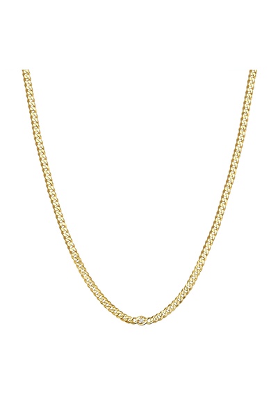 Glanzstücke München Silberhalskette Kette Sterling Silber gelbgold Zirkonia weiß