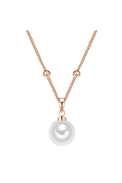 Lulu & Jane Perlenhalskette Kette roségold Muschelkernperle weiß