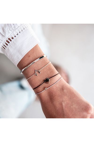 Glanzstücke München Textilarmband Armband Sterling Silber Textil (grau)