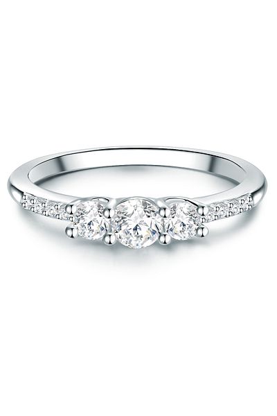 Trilani Silberring Ring Sterling Silber Zirkonia Weiß
