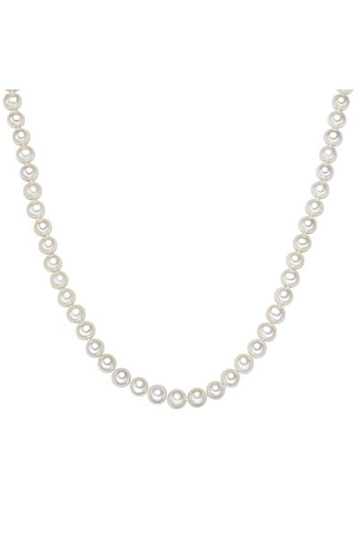 Valero Pearls Perlenhalskette Kette Sterling Silber Süßwasser-zuchtperle Weiß