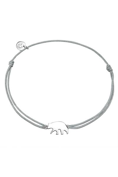 Glanzstücke München Textilarmband Armband Sterling Silber Textil (grau)