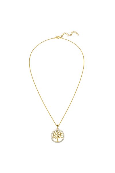 Rafaela Donata Silberhalskette Kette Mit Anhänger Sterling Silber Gelbgold Zirkonia Weiß
