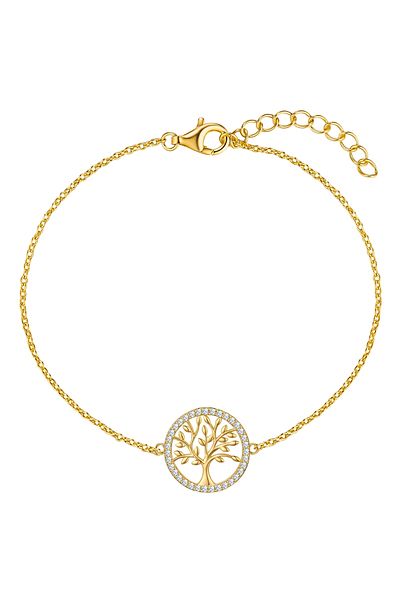 Rafaela Donata Silberarmband Armband Sterling Silber Gelbgold Zirkonia Weiß