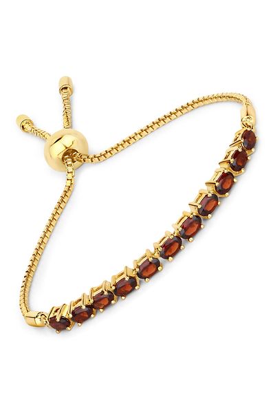 Rafaela Donata Edelsteinarmband Armband Sterling Silber Gelbvergoldet Granat