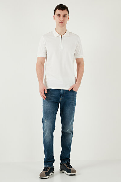 Buratti Cotton Regular Fit Half Zipper Polo Neck t Shirt Men's Polo Yak t Shirt 5903008