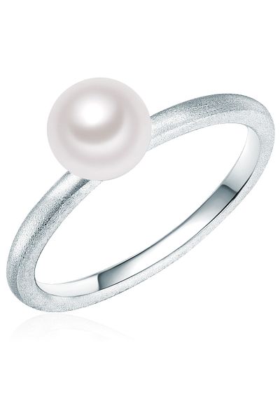 Valero Pearls Perlenring Ring Sterling Silber Süßwasser-zuchtperle Weiß