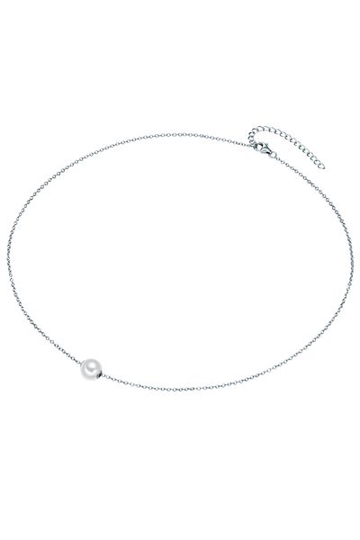 Valero Pearls Silberhalskette Kette Mit Anhänger Sterling Silber Süßwasser-zuchtperle Weiß