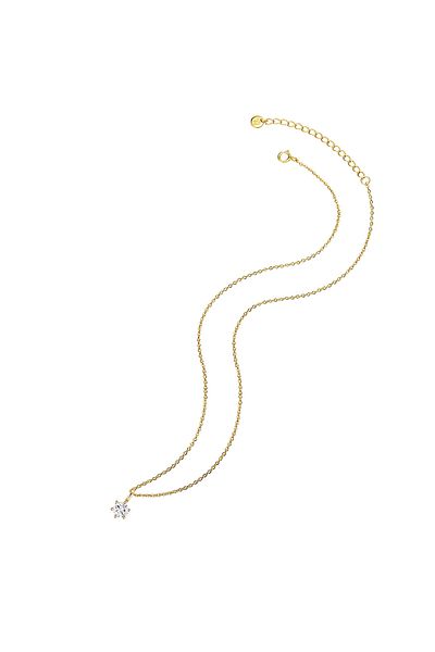 Glanzstücke München Silberhalskette Kette mit Anhänger Sterling Silber gelbgold Zirkonia weiß