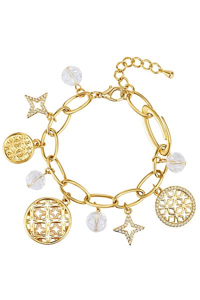 Lulu & Jane Armband Mit Kristallen Von Swarovski® Armband Gelbgold Verziert Mit Kristallen Von Swarovski® Weiß