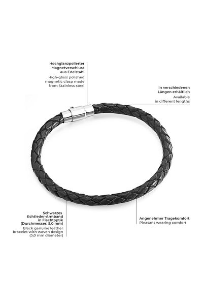 Rafaela Donata Lederarmband Kol bandı siyah