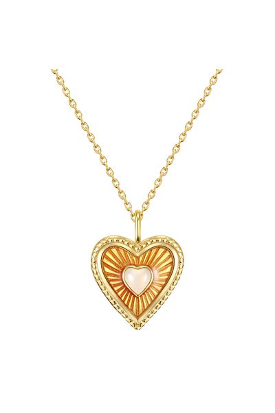 Glanzstücke München Silberhalskette Kette ve Anhänger Sterling Silber gelbgold Rosenquarz