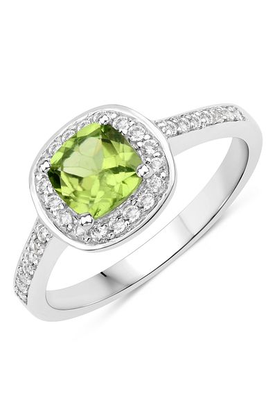 Rafaela Donata Edelsteinring Ring Sterling Silber Peridot Grün Topas Weiß