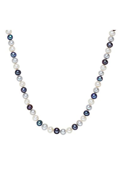 Valero Pearls Perlenhalskette Kette Sterling Silber Süßwasser-zuchtperle Multicolor