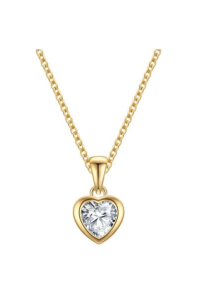 Rafaela Donata Silberhalskette Kette mit Anhänger Sterling Silber gelbgold Zirkonia weiß