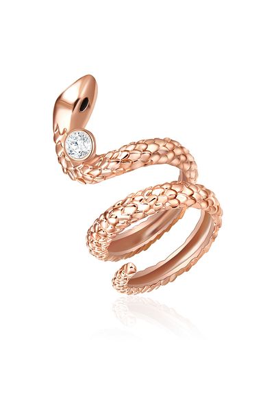 Lulu & Jane Ring Mit Kristallen Von Swarovski® Ring Roségold Verziert Mit Kristallen Von Swarovski® Weiß