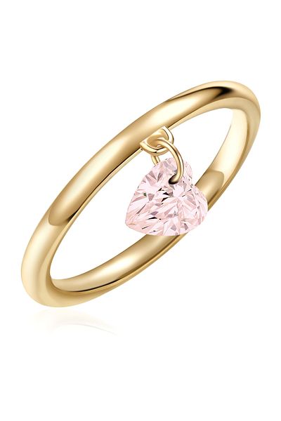 Glanzstücke München Silberring Ring Sterling Silber gelbvergoldet Rosenquarz