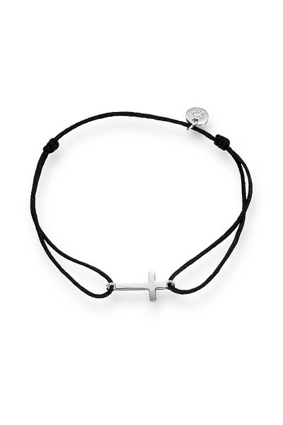Glanzstücke München Textilarmband Armband Sterling Silber Textil (SCHWARZ)