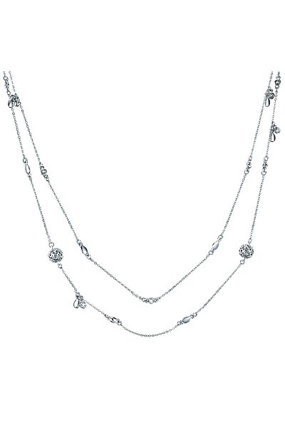 Lulu & Jane Kette Mit Kristallen Von Swarovski® Kette Glasperle Weiß Verziert Mit Kristallen Von Swarovski® Weiß