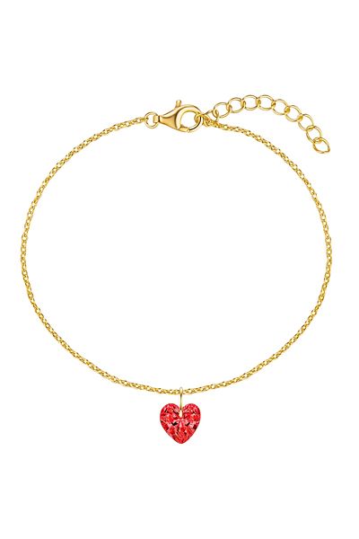 Rafaela Donata Silberarmband Armband Sterling Silber Gelbgold Zirkonia Rot
