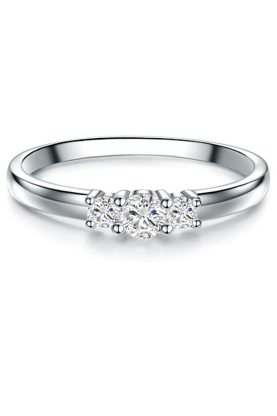 Trilani Silberring Ring Sterling Silber Topas Weiß