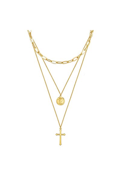 Lulu & Jane Modeschmuckhalskette Kette gelbgold