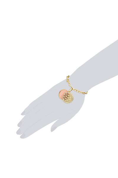 Lulu & Jane Modeschmuck Kolband Kolband gelbgold Glaskristall weiß