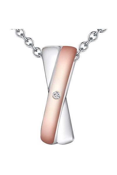 Lulu & Jane Diamanthalskette Kette und Anhänger Sterling Silber oder Renkli Diamant weiß