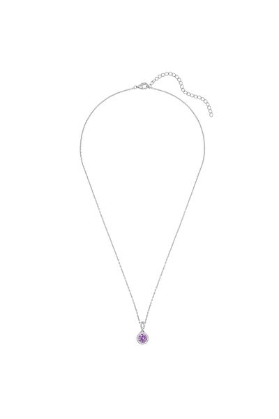 Rafaela Donata Silberhalskette Kette Mit Anhänger Sterling Silber Zirkonia Violett Weiß