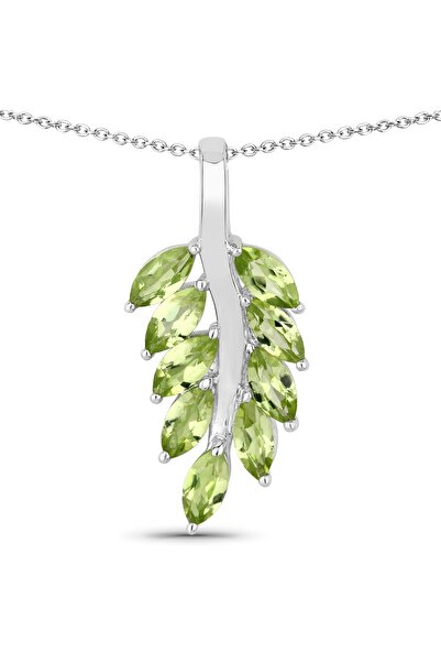 Rafaela Donata Edelsteinhalskette Kette mit Anhänger Sterling Silber Peridot ...