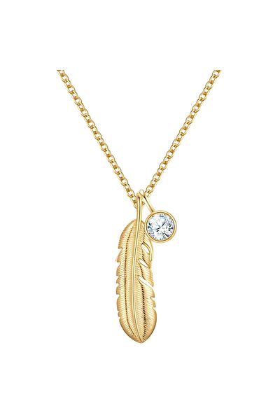 Rafaela Donata Silberhalskette Kette Mit Anhänger Sterling Silber Gelbgold Zirkonia Weiß
