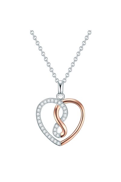 Rafaela Donata Silberhalskette Kette Mit Anhänger Sterling Silber Bi-color Zirkonia Weiß