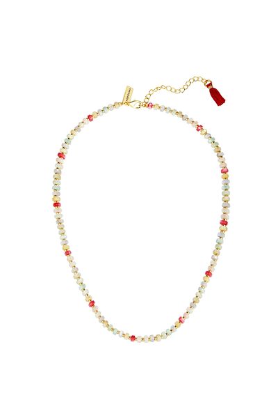 YOKOAMİİ Perlenhalskette Kette Gelbgold Muschelkernperle Multicolor