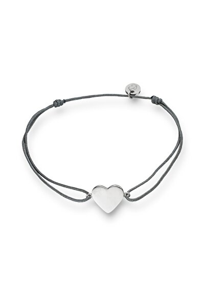 Glanzstücke München Textilarmband Armband Sterling Silber Textil (grau)