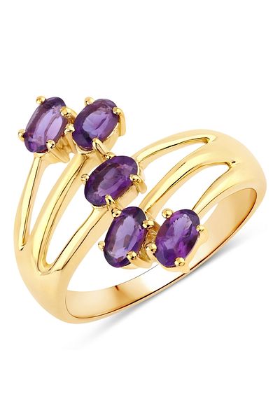 Rafaela Donata Edelsteinring Ring Sterling Silber Gelbvergoldet Amethyst