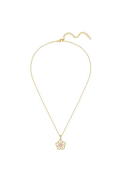 Rafaela Donata Silberhalskette Kette Mit Anhänger Sterling Silber Gelbgold Zirkonia Rosa