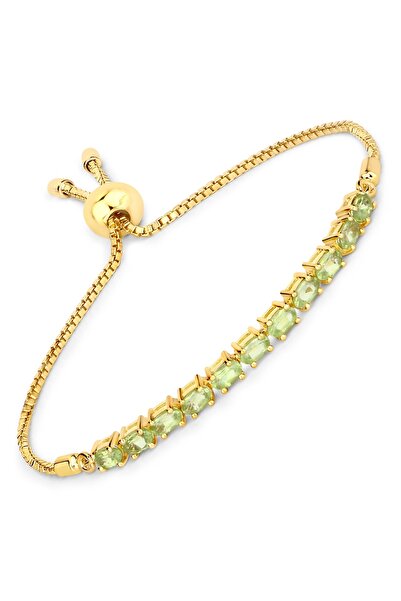 Rafaela Donata Edelsteinarmband Armband Sterling Silber gelbvergoldet Peridot...