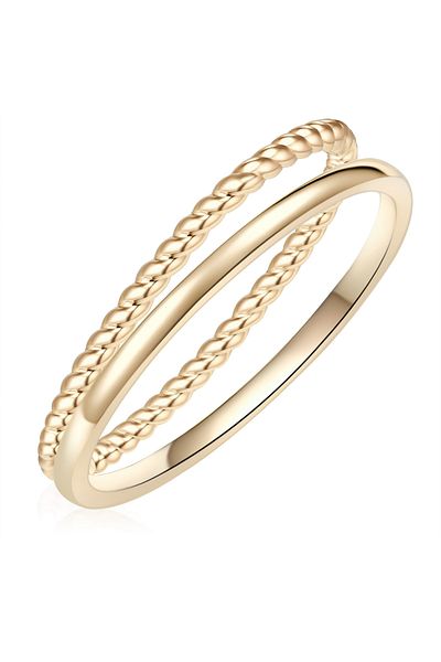 Lulu & Jane Ring Mit Kristallen Von Swarovski® 2er Set Ringe Gelbgold