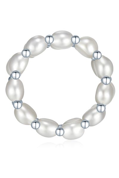 Valero Pearls Perlenring Ring Sterling Silber Süßwasser-zuchtperle Grau