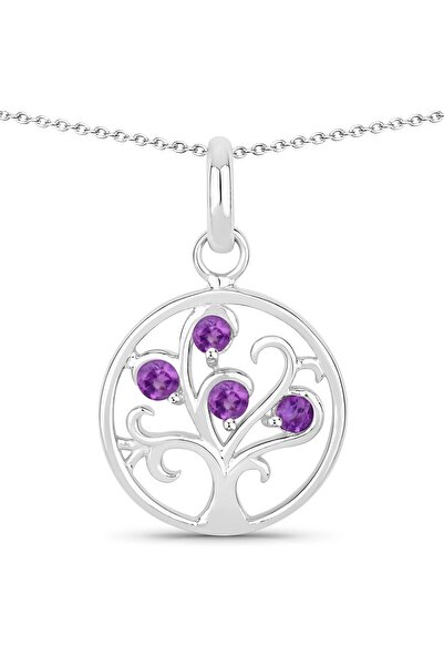 Rafaela Donata Edelsteinhalskette Kette mit Anhänger Sterling Silber Amethyst