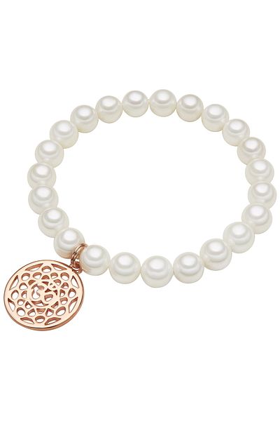 Lulu & Jane Perlenarmband Armband Muschelkernperle Weiß