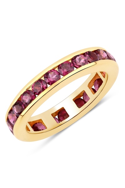 Rafaela Donata Edelsteinring Ring Sterling Silber gelbvergoldet Rhodolith rosa-rot