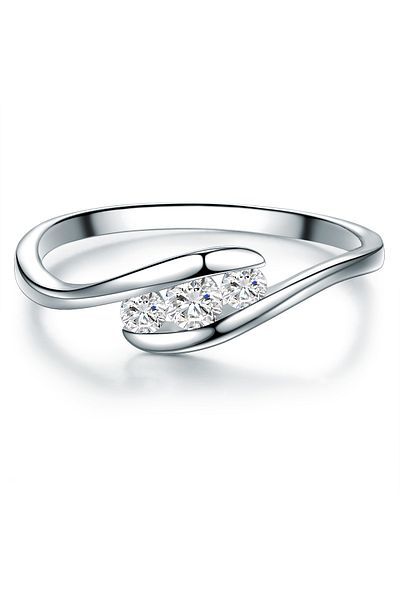 Trilani Silberring Ring Sterling Silber Topas Weiß