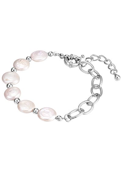 Lulu & Jane Perlenarmband Armband Süßwasser-Zuchtperle weiß