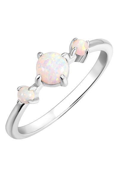 Rafaela Donata Silberring Ring Sterling Silber Opal (SYNTH.) Weiß