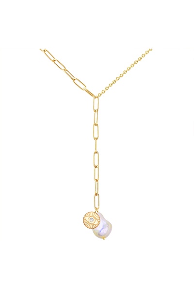 Valero Pearls Edelstahlhalskette Kette Edelstahl gelbgold Süßwasser-Zuchtperle weiß Preciosa weiß