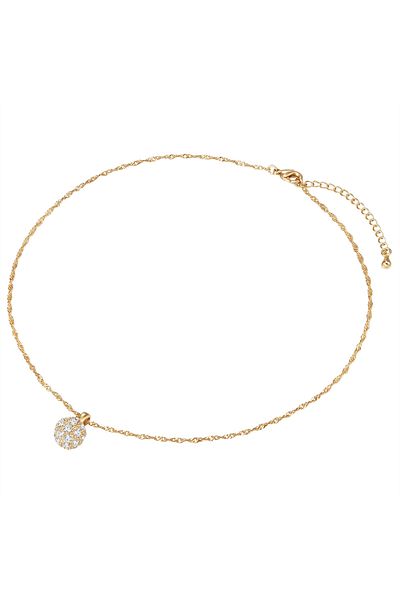 Lulu & Jane Kette Mit Kristallen Von Swarovski® Kette Gelbgold Verziert Mit Kristallen Von Swarovski® Weiß